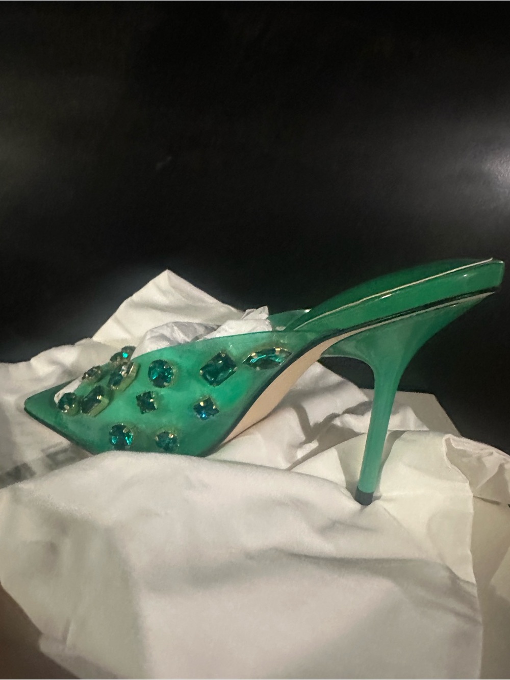 Good American Emma square, Diamonds Forever Mule in Summer Green, size 6.5 - Picture 5 of 8